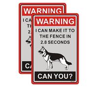 Letrero de advertencia con texto en inglés "Beware Of Dogs" "I Can Make It to The Fence in 2.8 Sec. German Shepherd Sign Metal 12" x 8" Dog On Premises Signs Dog Warning Signs Reflective Rust Aluminum