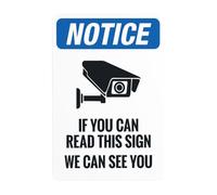 Letrero de advertencia con texto en inglés "If You Can Read This Sign We Can See You With Graphic", divertido letrero de metal de seguridad para negocios, hogar, exterior, garaje, calle, pared