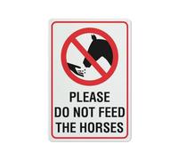 Letrero de advertencia con texto en inglés "Please Do Not Feed The Horses" para decoración de pared para el hogar, cocina, granja, jardín, garaje, 30,5 x 20,3 cm