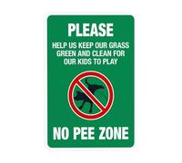 Letrero de advertencia con texto en inglés "Please Help Us Keep Our Grass Green and Clean For Our Kids To Play", letrero de metal de seguridad para negocios, hogar, garaje, pared, precaución
