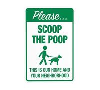 Letrero de advertencia con texto en inglés «Please Scoop The Poop This Is Our Home And Your Neighborhood», no Dog Poop Security Metal Signs for Business Home Outdoor Indoor Wall Safety Precaution