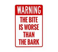 Letrero de advertencia con texto en inglés «The Bite Is Worse Than The Bark Wars», «Beware Of Dog», para negocios, hogar, exterior, interior, carretera, garaje, calle, pared, precaución, decoración