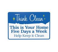 Letrero de advertencia con texto en inglés "This Is Your Home Five Days A Week Help Keep It Clean", letreros de metal de seguridad para el hogar, negocios, exteriores, interiores, calle, pared