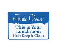 Letrero de advertencia con texto en inglés "This Is Your Lunchroom Help Keep It Clean", letreros de metal de seguridad para el hogar, negocios, exteriores, interiores, carretera, garaje, calle, pared