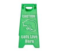 Letrero De Advertencia Con Un Gato Una Divertida, Novedosa Y Bromista