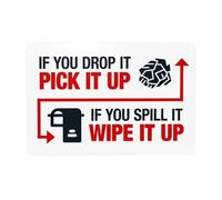 Letrero de advertencia de seguridad para puerta con texto en inglés "If You Drop It Pick It Up If You Spill It Wipe It Up", para el hogar, negocios, exteriores, interiores, garaje, calle, pared