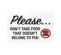 Letrero de advertencia gráfico con texto en inglés "Please Don't Take Food That Doesn't Belong To You With Graphic Warning Sign", letreros de metal para el hogar, negocios, garaje, calle, pared