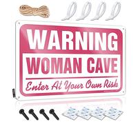 Letrero de advertencia para el hogar, bar, con texto en inglés "Cave Man Waring", texto en inglés "Enter At Your Own Risk" (30 x 40 cm)