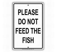 Letrero de alerta de advertencia de safari con texto en inglés "Please Do Not Feed The Fish Zoo Safari", letrero decorativo para patio al aire libre, 8 x 12 pulgadas