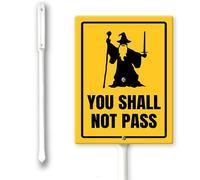 Letrero de aluminio con estaca You Shall Not Pass Yard de 8 x 12 pulgadas, fácil de instalar, señales de advertencia para uso en exteriores