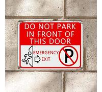Letrero de aluminio con texto en inglés "Don't Park On Front of This Door Street" de aluminio de 30,5 x 40,6 cm, resistente a los rayos UV, protección UV, placa de metal para el hogar, jardín, bares