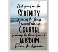 Letrero de aluminio con texto en inglés "God Grant Me Serenity Accept Things I Cannot Change" para decoración de pared de metal, pintura de hierro para interiores y exteriores, decoración del hogar