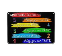 Letrero de aluminio con texto en inglés "Welcome Back to School Things You Can Taste Smell Hear Fell And See", 8 x 12 pulgadas, para el primer día de escuela, para interiores y exteriores, jardín