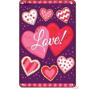 Letrero de aluminio de 12 x 16 pulgadas, letrero de San Valentín, letrero de amor para decoración del hogar, letrero de estaño, decoración de pared, arte elegante, decoración de pared, letrero de
