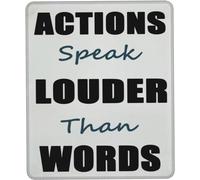 Letrero de aluminio de 30.5 x 40.6 cm con texto en inglés "Actions Speak Louder Than Words" (Actions Speak Louder Than Words)