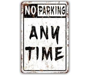 Letrero de aluminio de 30.5 x 40.6 cm, con texto en inglés "No Parking Anytime", advertencia de tráfico, carretera, calle, precaución, seguridad al aire libre, para el hogar, oficina, trabajo