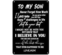 Letrero de aluminio de 30.5 x 40.6 cm con texto en inglés "To My Son", regalo para hijo de mamá, regalo para hijo, pensamientos curativos, decoración de pared, póster de carta de amor, regalo para el