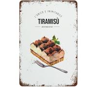 Letrero de aluminio de 30.5 x 40.6 cm, tiramisú, acuarela, arte para tartas, pósteres, ilustración de tartas, regalo, vintage, italiano, letrero de lata