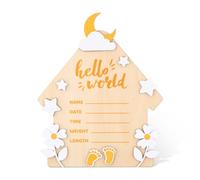 Letrero de Anuncio de Bebé, 18cm Grande Letrero de Hello World para Recién Nacidos Letrero de Recién Nacido de Hola Mundo Tablero de Registros en el Hogar del Hospital Regalo de Bebé