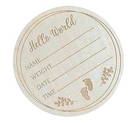 Letrero de anuncio de recin nacido de 5.9 pulgadas, letrero de anuncio de beb de madera, letrero de Hello World, placas de pared para guardera (L7