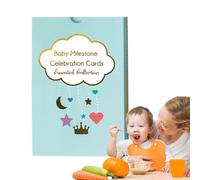 Letrero de anuncio para niños, coloridos letreros mensuales de hito, 50 decoraciones divertidas para guardería, 3.94 x 5.91 pulgadas, adorable accesorio de fotografía para bebés, niñas y fotos