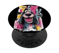 Letrero de Arte gráfico de Dibujos Animados con diseño de Graffiti de Perro PopSockets PopGrip Adhesivo