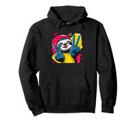 Letrero de Arte gráfico de Personaje Pop Retro de Perezoso Doble Paz Sudadera con Capucha