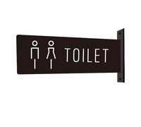 Letrero de Aseo Señal de inodoro doble cara, señales pared lateral baño, recordatorio, puerta montadas lateralmente for hombres y mujeres(1)