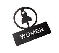 Letrero de Aseo Señalización de inodoro, señalización baño hueca, señal recordatorio WC for hombres y mujeres, pegatina puerta corredera Hotel(1,15x15cm)