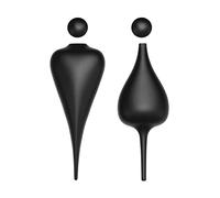 Letrero de baño de aluminio de aviación, juego de estatuillas de inodoro for hombres y mujeres, letreros modernos for puertas de baño(Black)