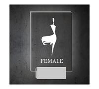 Letrero de baño, Letrero de baño for hombres y mujeres, montaje en pared, superficie acrílica base metal, 6,3 x 10,2 pulgadas(A)