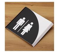 letrero de baño, Letrero de baño for letreros negocios, letrero identificación acrílico hombres mujeres unisex negro 10.2x8 pulgadas(Male female)