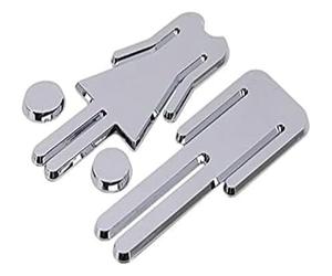 letrero de baño, Letrero De Inodoro for Empresas Letreros Baño, Pared for Puerta, Hombre Y Mujer, Plata, Paquete 2, 12x Cm