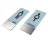 letrero de baño, Letrero de inodoro for letreros baño negocios, letrero colgante aluminio acrílico for puerta for hombres y mujeres, blanco, 4,7x10,2 pulgadas