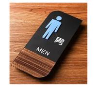 Letrero de Baño Letrero de madera for baño con diseño vetas, letreros for baños hombres y mujeres, calcomanías for puertas, creativos(Color-Q)