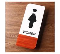 Letrero de Baño Letrero de madera for baño con diseño vetas, letreros for baños hombres y mujeres, calcomanías for puertas, creativos(Color-B)