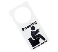 Letrero de baño ocupado vacante | Pooping Come Back Later In Use para puerta, divertido letrero ocupado en la puerta del baño, placa única para manija de puerta de baño, placa de puerta única para