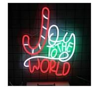letrero de bar de neón Decoración de luz neón "Alegría para el mundo" para letrero con luces LED 42 cm × 32