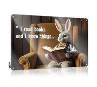 Letrero de bar para hombre cueva con texto en inglés "I Read Books And I Know Things" (20 x 30 cm)