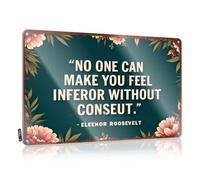 Letrero de barra para hombre, diseño de flores y cueva, con cita de Eleanor Roosevelt. Letrero de estaño vintage de metal (30 x 40 cm)