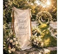 Letrero de bienvenida de boda personalizado moderno para exteriores, decoración personalizada, letrero de compromiso (75 x 100 cm)