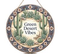 Letrero de bienvenida de cactus para puerta delantera, bohemio, rústico, suculento, lagarto de verano, madera verde, para colgar en la puerta, letrero de bienvenida para porche delantero, decoración