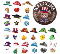 Letrero de bienvenida | Kit de letreros de bienvenida de madera para puerta de , decoración navideña para otoño, hogar, dormitorio, oficina, tienda, fiesta de inauguración de la casa, cumpleaños