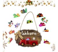Letrero de bienvenida para porche delantero, decoración del hogar, navideño, letrero de bienvenida para puerta delantera, para pared interior y exterior, ventana, granja, sala de estar, entrada