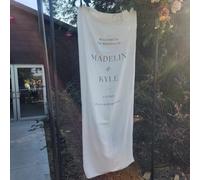 Letrero de boda de lino personalizado, letrero de bienvenida para boda, letrero de boda de tela personalizado con nombres y fecha, letrero conmemorativo de bienvenida para ceremonia al aire libre (38