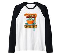 Letrero de café Retro para cenar Camiseta Manga Raglan