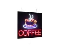 Letrero de café y taza, tamaño jumbo, 24 x 24 pulgadas, 60 x 60 cm, TOPKING, LED, neón, florescente, señalización, cartelera, pantalla, gran apertura, regalo