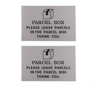 Letrero de caja de paquetes en construcción de aluminio para uso en interiores y exteriores con impresión de texto negro impermeable para una legibilidad clara, 15 x 10 cm (2 unidades)