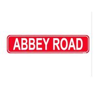 Letrero de calle de abadía, letrero rústico para puerta, placa de nombre, placa de hogar, patio, jardín, bar, granja, garaje, decoración de pared, letrero de metal rojo, 16 x 4 pulgadas