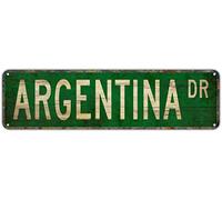Letrero de calle de Argentina, regalo de Argentina, recuerdo de Argentina, letrero de calle de Argentina, letrero de metal rústico, letrero de estaño para el hogar, decoración de pared de arte al aire